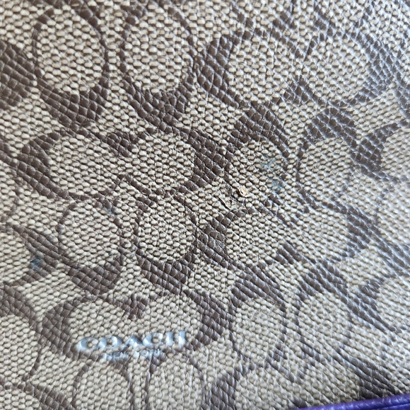 Coach 52628 Pop Slip Metallic Purple Iris Crossgrain Leather Envelope Wallet - Picture 4 of 13